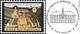 Il francobollo e l’annullo del primo giorno con la facciata dell’Abbazia